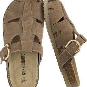 Fisherman Sandals Women Suede Closed Toe Cork Footbed Arch Support